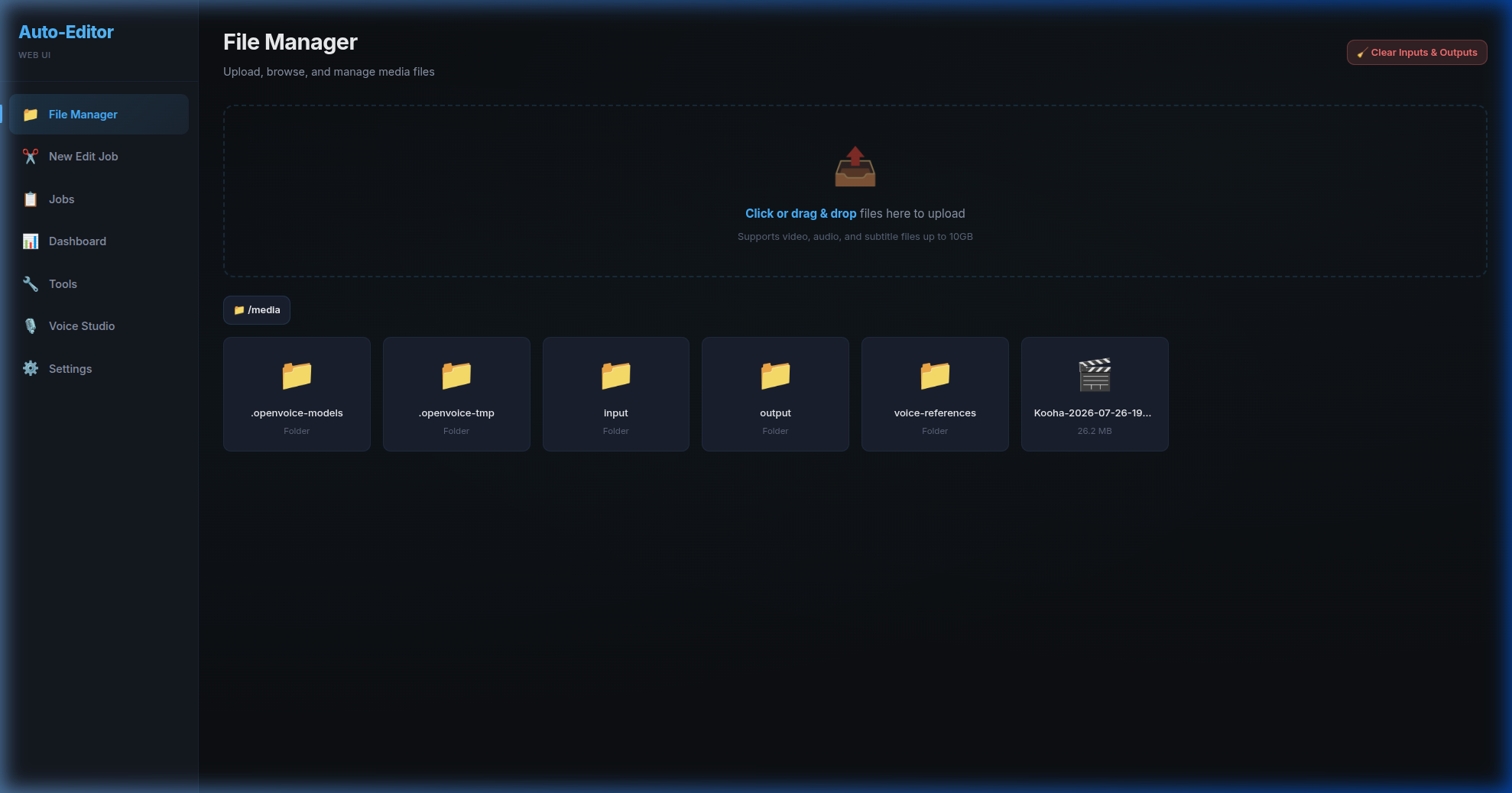 Auto-Editor Web UI Screenshot